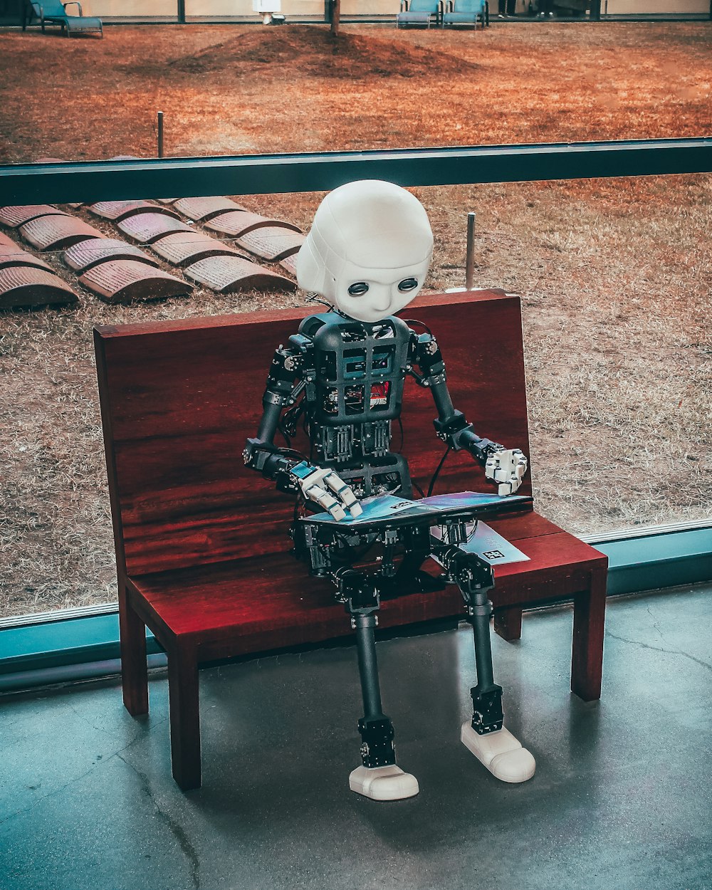 Robot hand reaching toward human hand