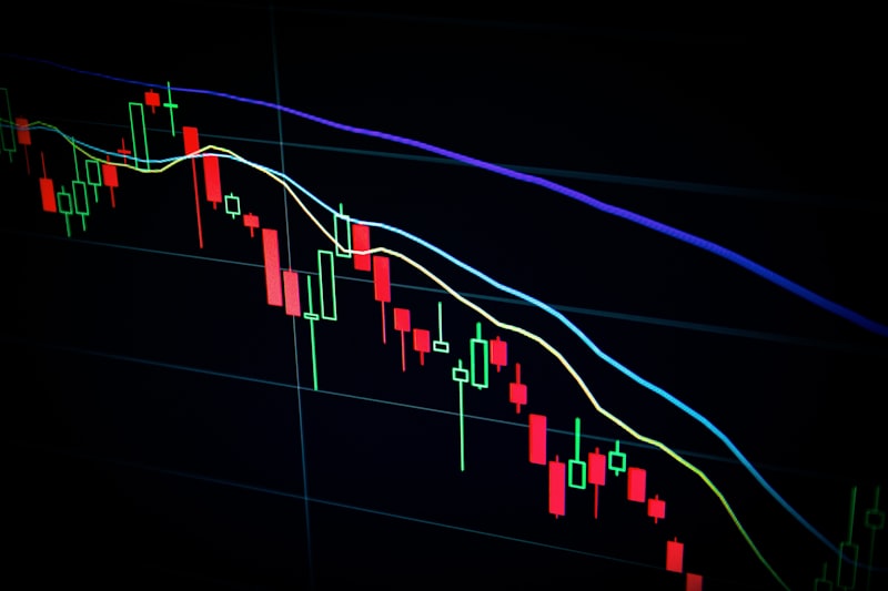 Stock market charts on a screen
